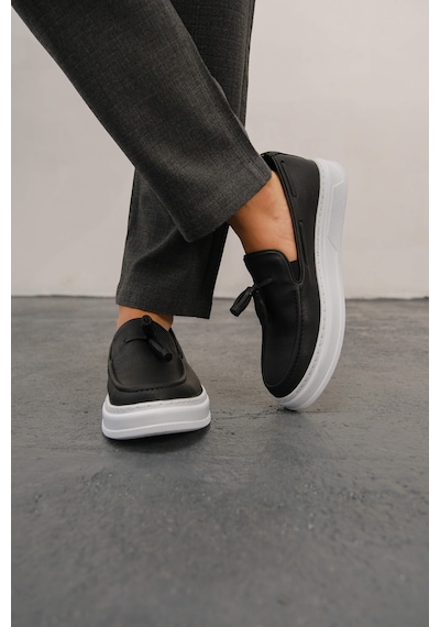 Roof Atelier Erkek Siyah Püskül Detaylı Loafer Ayakkabı - 127 - Cbt Loafer-x Siyah