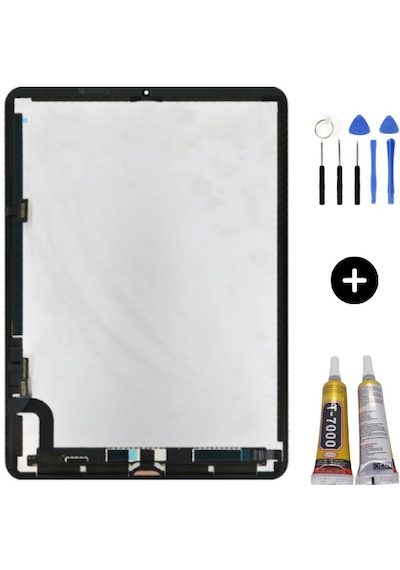 Apple Uyumlu iPad  Air 4.nesil A2072-a2316-a2324-a2325 Hk Dokunmatik Siyah + Montaj Seti