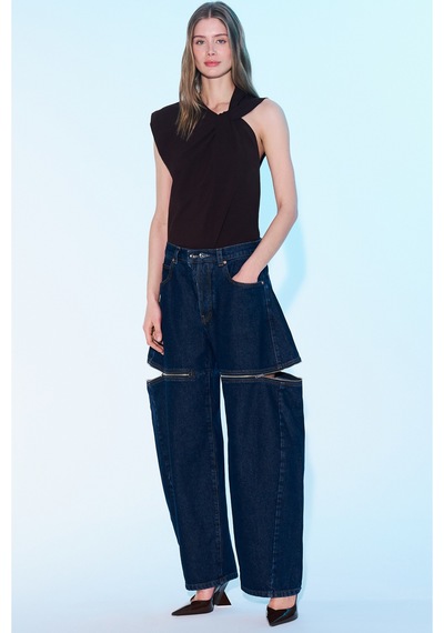 Sagaza Studio Ss6044 Düğümlü Bluz Kahve