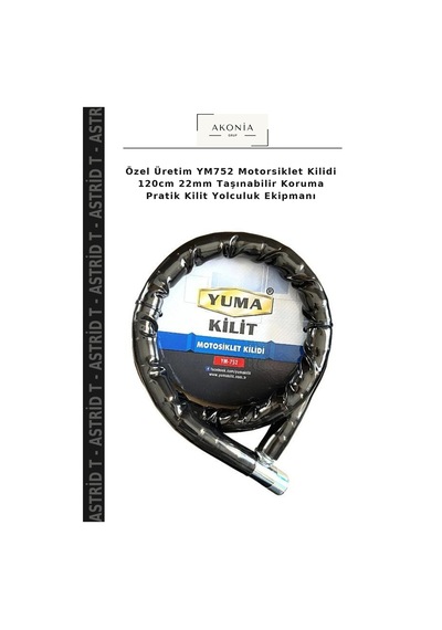 Özel Üretim Ym752 Motorsiklet Kilidi 120cm 22mm Taşınabilir Koruma Pratik Kilit Yolculuk Ekipmanı