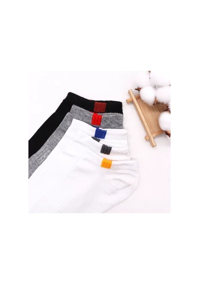 Worthy Socks 5'li Unisex Lastik Kare Desenli Beyaz Patik Bilek Çorap Seti