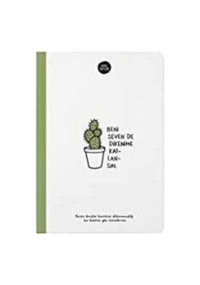 Hisli Şeyler &apos Beni Seven Dikenime Katlansın&apos Çizgili Sert Kapak Defter, 14x20, 64 Yaprak 103 Ivory