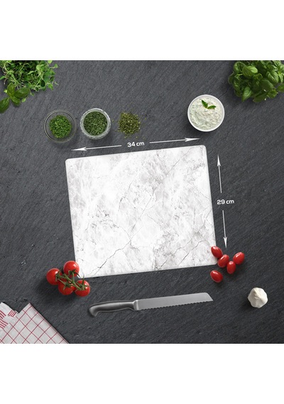 Decorita Cam Kesme Tahtası | Taş Görünümlü | 29cmx 34cm