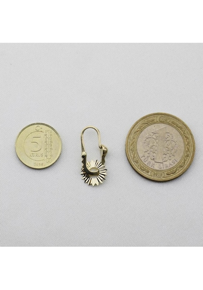 Kalem İşli Sallantılı Altın Arnavut Küpe Sarı Altın