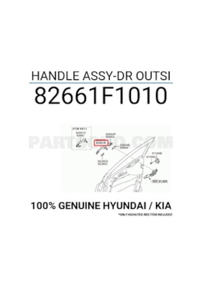 Kia Sportage 2016-19 Dış Ön Sağ Kapı Kolu Mobis.82661f1010