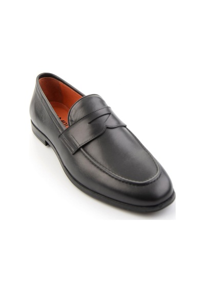 Siyah Hakiki Deri Erkek Loafer Ayakkabı E01648611803 Siyah