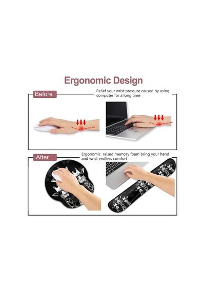 Bilgisayar Mouse Masa Pedi, Dikdörtgen Mouse Pad Bilek Koruyucu Soğuk Zürafalarla Basılmış, Ergonomik Kaymaz Kauç