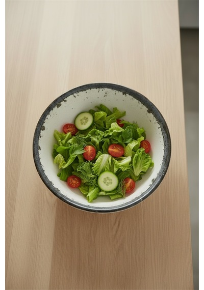 6'lı Valencia Salata Kasesi 22cm Dijital Mega Rinart Krem