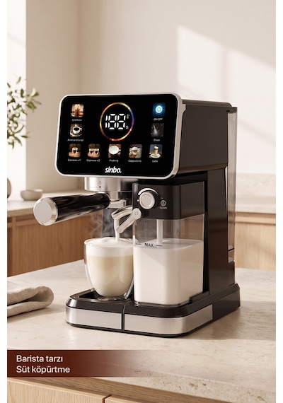 Scm-3030 Pro Kapsüllü & Toz Kahve Espresso Makinesi 20 Bar, Renkli Dokunmatik Ekran, Süt Hazneli