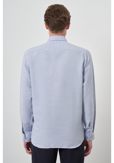 Morven Erkek Mavi Slim Fit İtalyan Yaka Gömlek 25mc004021300 Mavi