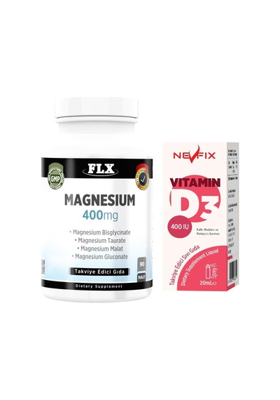 Magnezyum Bisglisinat Malat Taurat Glukonat 90 Tablet Nevfix D3