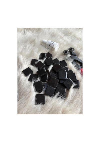 Sanatsal Mozaik Siyah 2,5x2,5cm Mozaik Sanatı Malzeme 100gr