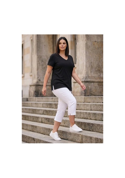 Hanezza Kadın Büyük Beden V Yaka Yanı Yırtmaçlı Pamuklu Viskon T- Shirt Serifikalı Kumaş Siyah - 30798238 Siyah Hanezza Kadın Büyük Beden V Yaka Yanı Yırtmaçlı Pamuklu Viskon T- Shirt Serifikalı Kumaş Siyah - 30798238 Siyah