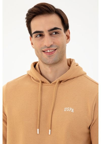 U.S. Polo Assn. Erkek Kapüşonlu Camel Basic Şardonlu Sweatshirt 50295176-VR015