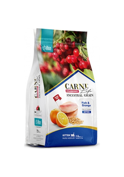 Carni Life Cranberry Ancestral Grain Fish & Orange Yavru Kedi Maması 1500 G
