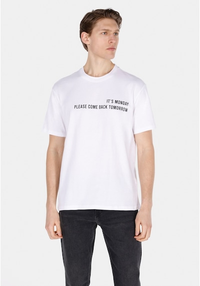 Colin's Colins Comfort Fit Yuvarlak Yaka Düz Erkek Beyaz Kısa Kol Tişört Cl1073786 Q1.v1 Wht Beyaz