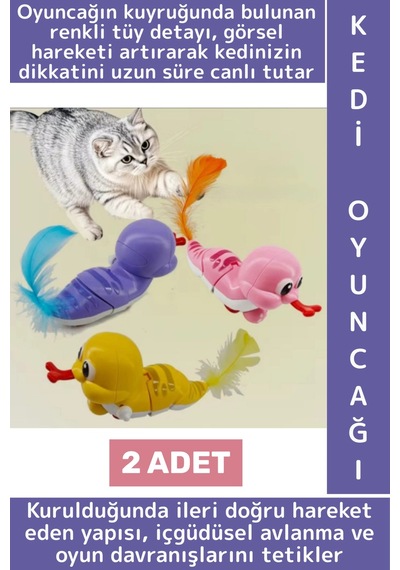 Evcil Hayvan Pet İlgi Çeken Görsel Algı Avcı İçgüdüsü Sevimli Kurmalı Salyangoz Kedi Oyuncağı 2 Adet