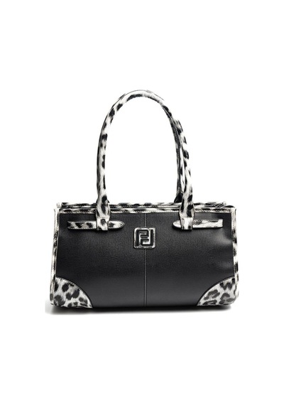 Silver Polo Sp1261 Kadın El Çantası Düz Siyah-leopar Gri