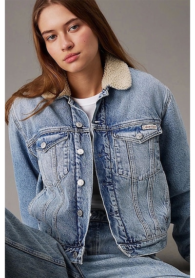 Regular Sherpa Denım Jacket Denım Mavi