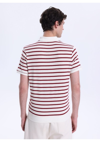 Discovery Expedition Beyaz - Kırmızı Erkek Relaxed Fit Gömlek D6sm-gml3831 Bordo