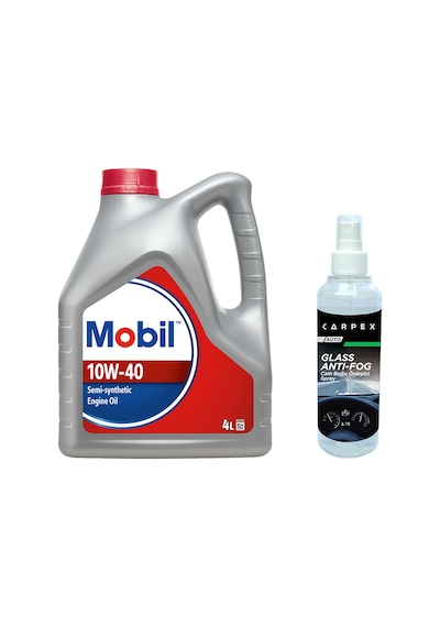 Mobil 10W-40 Motor Yağı 4 L + Carpex Cam Buğu Önleyici