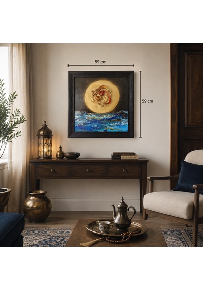 Ay Işığında 3 Vav Filografi Tablo 59x59 Cm
