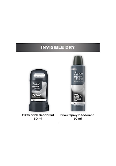 Dove Men +care Advanced Erkek Deodorant Invisible Dry 150 Ml + Invisible Dry Stick 50 Ml