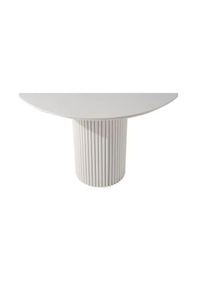 Breeze Yuvarlak Ahşap Bohem Masa 90x90 Beyaz