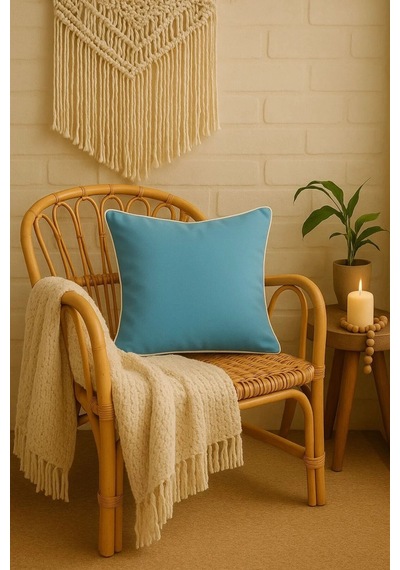 Mavi Kırlent Kılıfı 45x45 Dekoratif Modern Kırlent