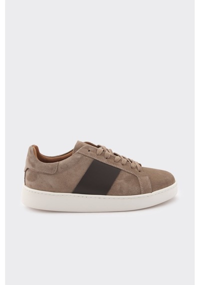 Derinet Comfort Taban Hakiki Deri Erkek Sneaker Vizon Süet Vizon Süet