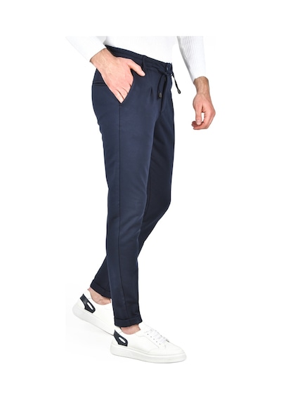 Deepsea Erkek Lacivert Beli Lastikli Slim Fit Likralı Duble Paça Penye Spor Pantolon 2502385 Lacivert