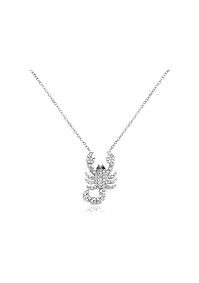 Emılıano Jewellery Silver 925 Ayar Zirkon Taşlı Akrep Desenli Kolye Gold - Rose Gold - Gümüş