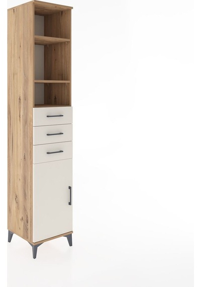 Hyperion Dolap 4 Raflı 3 Çekmeceli Tek Kapaklı 44x44x221 Çam-aytaşı Atlas Çam