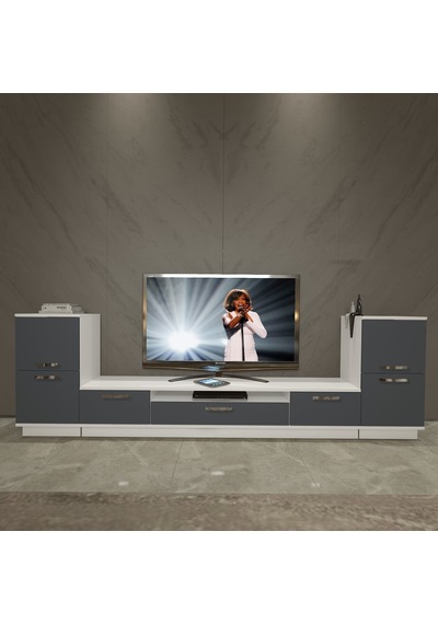 Decoraktiv Trendstyle On2 Mdf Tv Ünitesi Tv Sehpası Beyaz - Antrasit