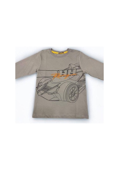 Zekids Erkek Çocuk Racing Sweatshirt-14666 Gri