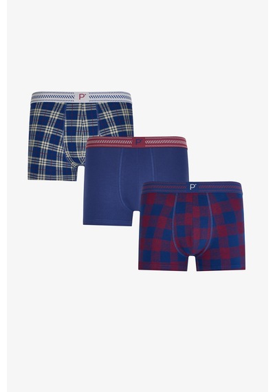 Penti Erkek Oldtown Ekoseli 3lü Boxer Çok Renkli