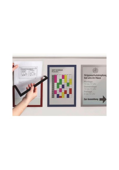 5 Adet Mıknatıslı Şömiz Manyetik Evrak Tutucu Şeffaf Magnet Şömiz Dosya 21x30cm A4 - Kırmızı Kenarlı