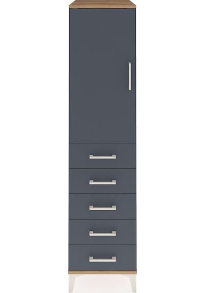 Kronos Dolap 2 Raflı 5 Çekmeceli Tek Kapaklı 44x59x182 Çam-an... Çam