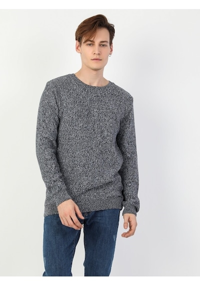 Colin's Slim Fit Erkek Mavi Kazak CL1046303_Q1.V1_BLM