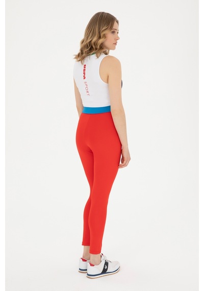 U.S. Polo Assn. Kadın Kırmızı Yüksel Bel Spor Tayt 50284055-VR030