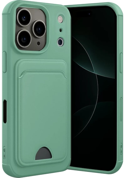 Newface Apple Uyumlu İphone 17 Pro Kelvin Kartvizitli Silikon - Açık Yeşil - Özel Seri 8683140884482