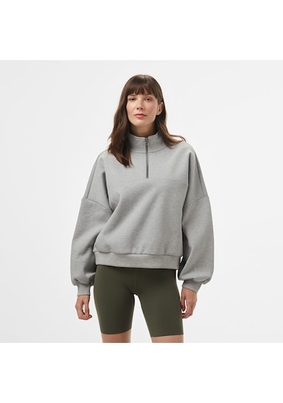 Vans Loose Mock Neck Kadın Gri Sweatshirt Cement Heather