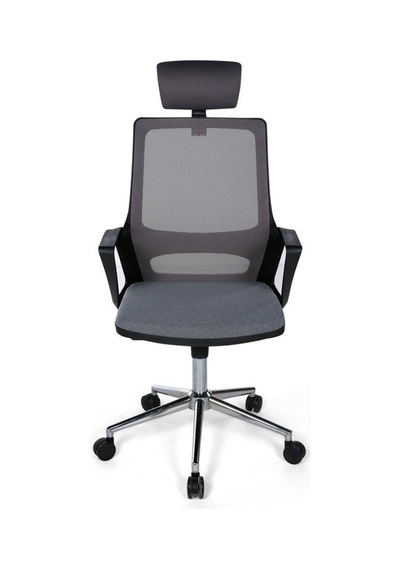 Ofisbazaar Lizz Gri Fileli Yönetici Koltuğu Ergonomik Başlıklı Ofis Koltuğu Gri Gri