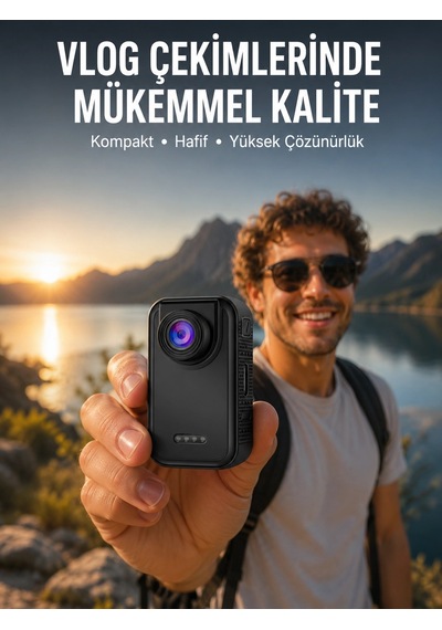 Vlog, Seyahat Ve Günlük Video Çekimleri İçin Mini Kamera Yeni Nesil Belirtilmemiş