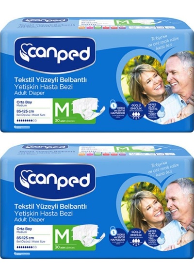 Canped Belbantlı Yetişkin Hasta Bezi Medium 2 x 30'Lu