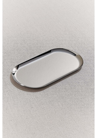 Pasabahce Metal Oval Tepsi 21 Cm Silver - 1 Adet Gri