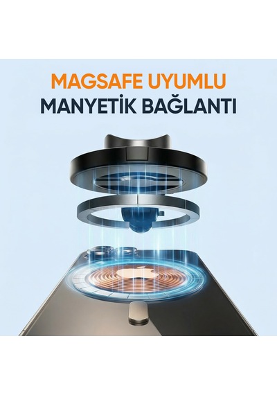 Juo Jst30 Magsafe Manyetik Kumandalı Tripod Monopod Selfie Çubuğu Android Apple iPhone Uyumlu Siyah