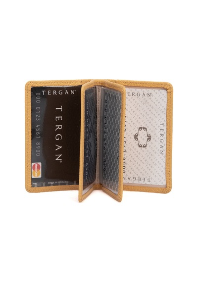 Tergan Sarı Deri Unisex Kredi Kartlık 01601H28