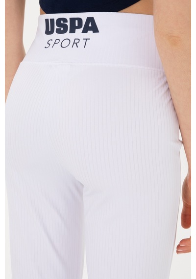 U.S. Polo Assn. Kadın Beyaz Yüksek Bel İspanyol Paça Tayt 50300722-VR013