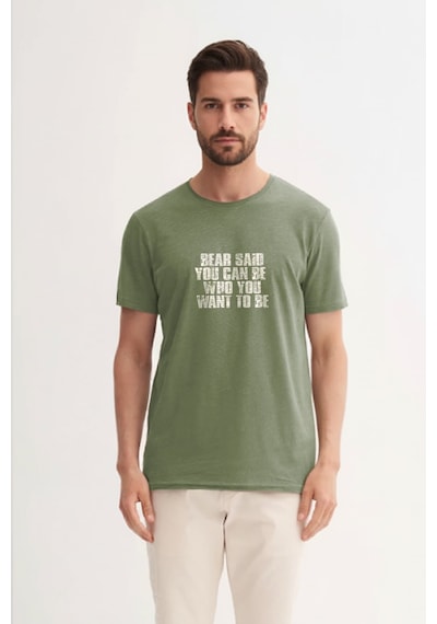 Bad Bear Bear Said Soluk Yeşil Erkek Baskılı Tişört Yeşil